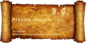 Miklósy Gusztáv névjegykártya