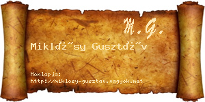 Miklósy Gusztáv névjegykártya