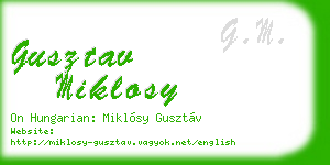 gusztav miklosy business card