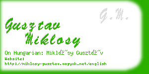 gusztav miklosy business card